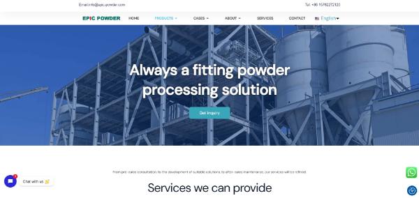 EPIC Powder Machinery Official Website capture